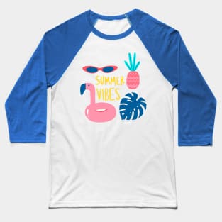 Summer Vibes Flamingo Baseball T-Shirt